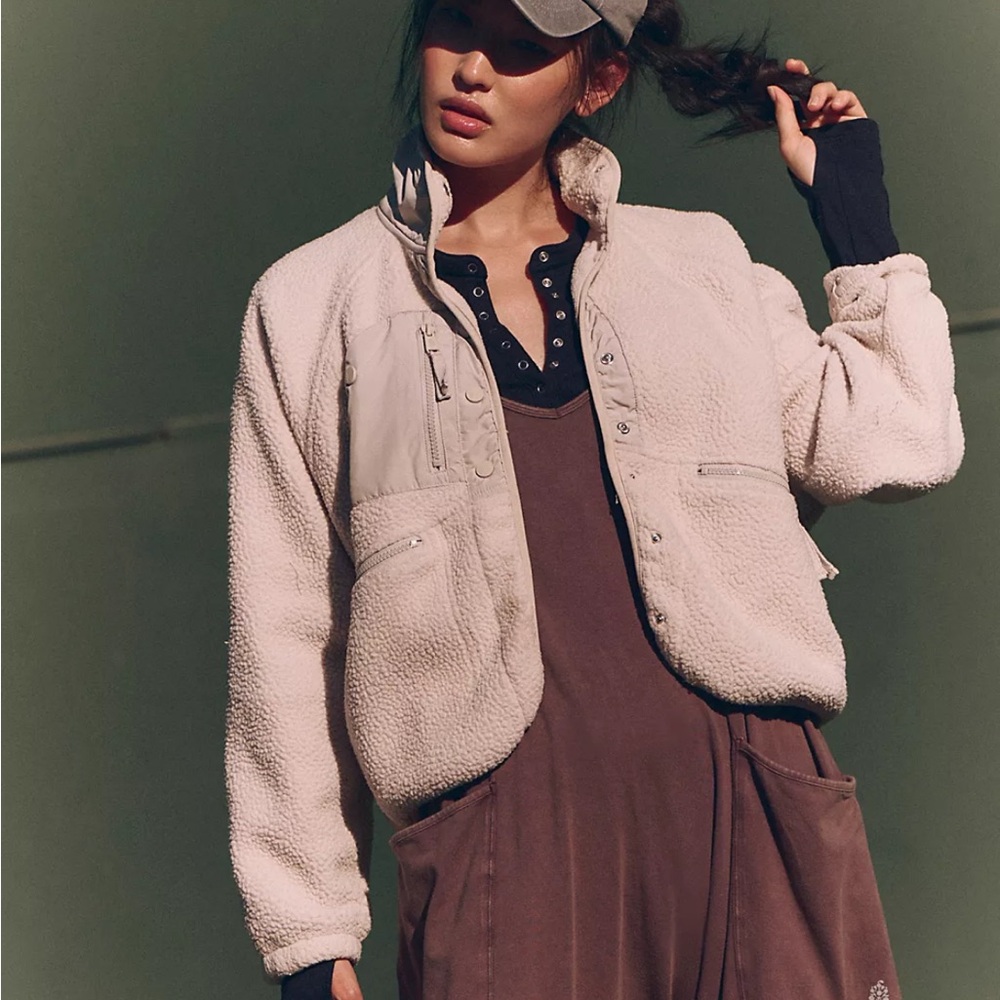 Women's Beige Sherpa Jacket